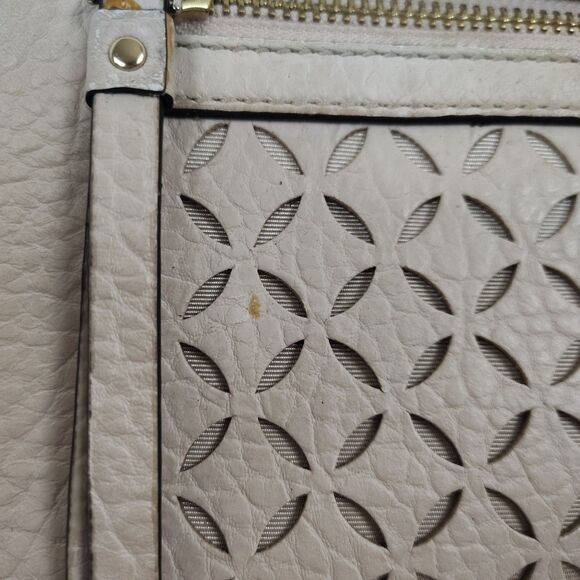 FLAWS Kate Spade Looloo Perri Lane Bubbles Crossbody Taupe Leather Bag - Picture 4 of 16